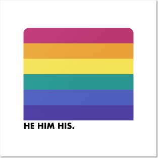 He / Him Pronouns --- Retro Style Design Posters and Art